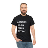 Laden Sie das Bild in den Galerie-Viewer, Gstaad (London - Milan - Paris) T-shirt schwarz