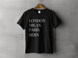 Afbeelding in Gallery-weergave laden, Bern (London - Milan - Paris) T-shirt schwarz