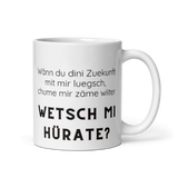 Laden Sie das Bild in den Galerie-Viewer, Zukuenft mit mir  - Wetsch mi hürate - Tasse Heiratsantrag