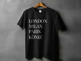 Laden Sie das Bild in den Galerie-Viewer, Köniz (London - Milan - Paris) T-shirt schwarz