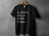 Laden Sie das Bild in den Galerie-Viewer, Worb (London - Milan - Paris) T-shirt schwarz