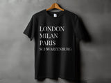 Laden Sie das Bild in den Galerie-Viewer, Schwarzenburg (London - Milan - Paris) T-shirt schwarz