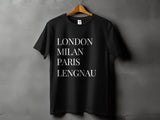 Laden Sie das Bild in den Galerie-Viewer, Lengnau (London - Milan - Paris) T-shirt schwarz