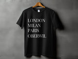 Laden Sie das Bild in den Galerie-Viewer, Oberwil (London - Milan - Paris) T-shirt schwarz