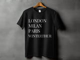 Laden Sie das Bild in den Galerie-Viewer, Winterthur (London - Milan - Paris) T-shirt schwarz