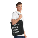 Load image into Gallery viewer, Luzern (London Milan Paris)  - Tragetasche Shopper Eco 50,8 × 35,6 cm  Bio Tote Bag schwarz