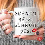 Laden Sie das Bild in den Galerie-Viewer, Schätzibätzischnüsibüsis - Lustige Tasse/Becher