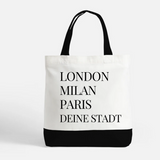 Load image into Gallery viewer, Deine Stadt (London, Milan, Paris) - Tragetasche Shopper