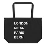 Afbeelding in Gallery-weergave laden, Bern (London Milan Paris)  - Tragetasche Shopper Eco 50,8 × 35,6 cm  Bio Tote Bag schwarz