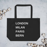 Afbeelding in Gallery-weergave laden, Bern (London Milan Paris)  - Tragetasche Shopper Eco 50,8 × 35,6 cm  Bio Tote Bag schwarz