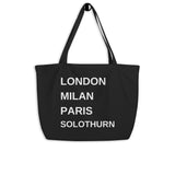 Load image into Gallery viewer, Solothurn (London Milan Paris)  - Tragetasche Shopper Eco 50,8 × 35,6 cm  Bio Tote Bag schwarz