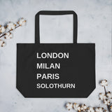 Afbeelding in Gallery-weergave laden, Solothurn (London Milan Paris)  - Tragetasche Shopper Eco 50,8 × 35,6 cm  Bio Tote Bag schwarz